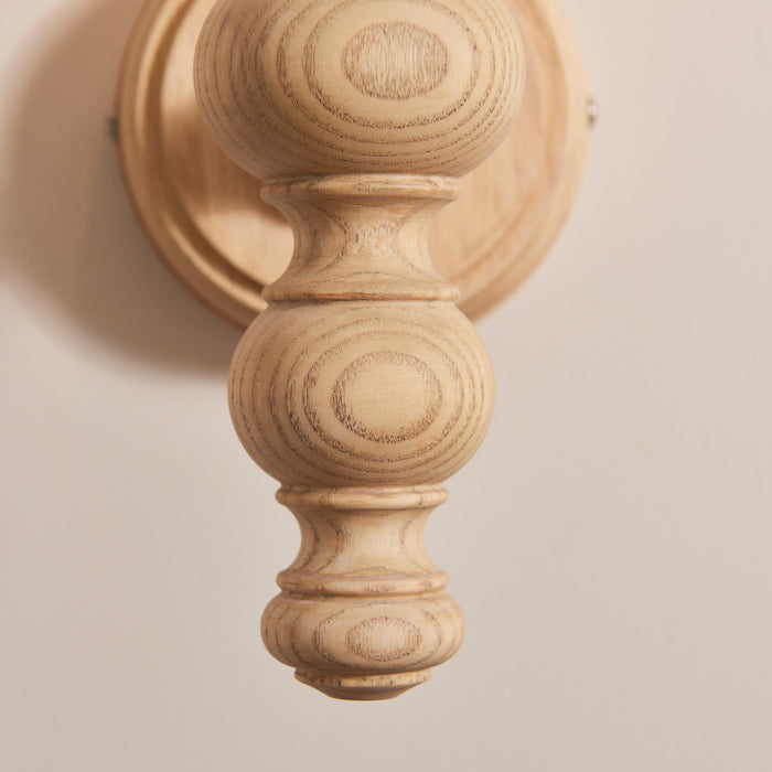 Endon 111526 Bibury Wall Fitting Natural ash & brushed aged brass plate 7W LED B22 (Required)