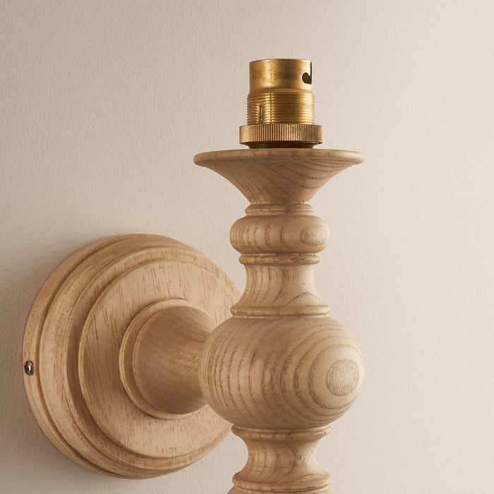 Endon 111526 Bibury Wall Fitting Natural ash & brushed aged brass plate 7W LED B22 (Required)