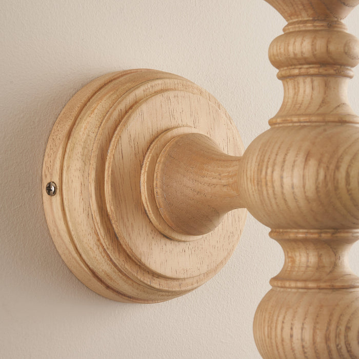 Endon 111526 Bibury Wall Fitting Natural ash & brushed aged brass plate 7W LED B22 (Required)