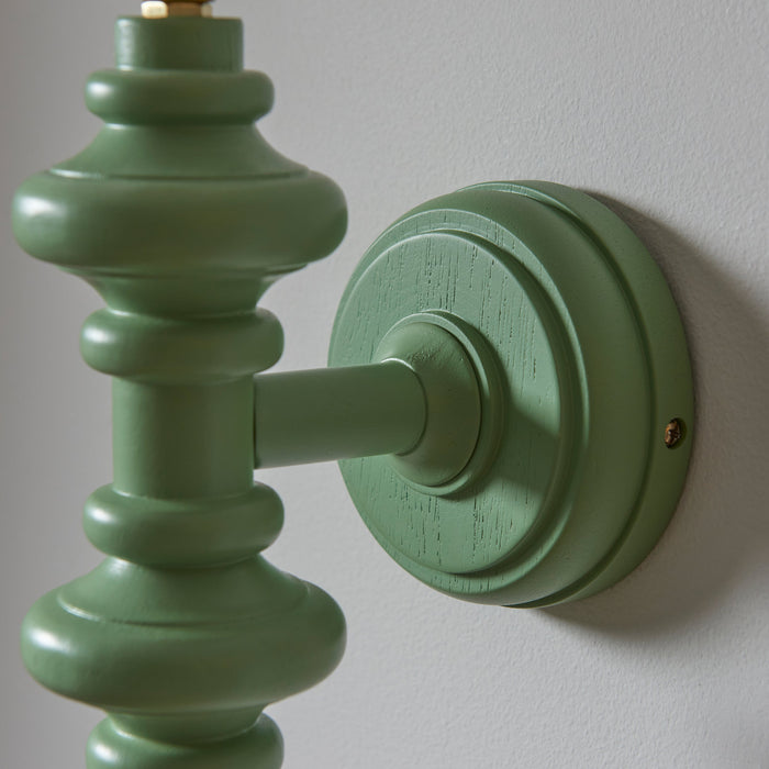 Endon 111631 Carnaby Wall Fitting Satin Cotswold green paint 7W LED B22 (Required)