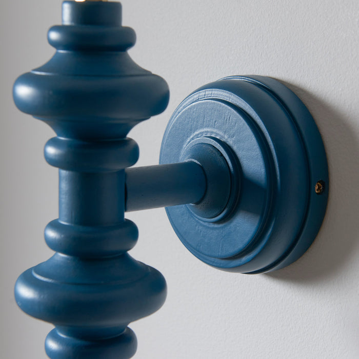 Endon 111632 Carnaby Wall Fitting Satin marlin blue paint 7W LED B22 (Required)