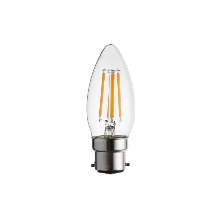 Endon 112118 B22 LED filament candle Dimmable Clear glass 4W LED B22 Warm White