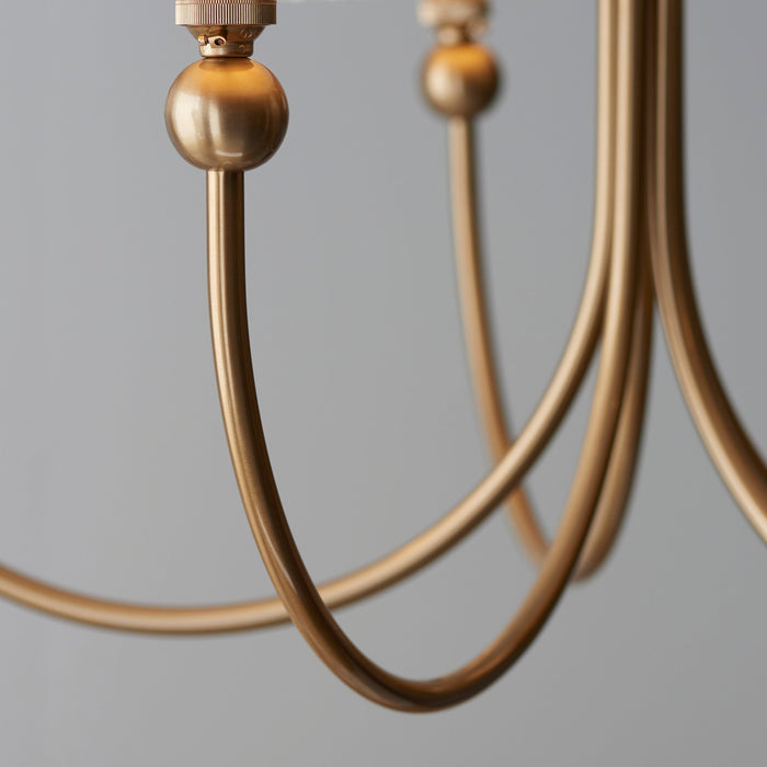 Endon 112152 Santiago 5lt Pendant Fitting Brushed aged brass plate 5 x 7W LED B22 (Required)