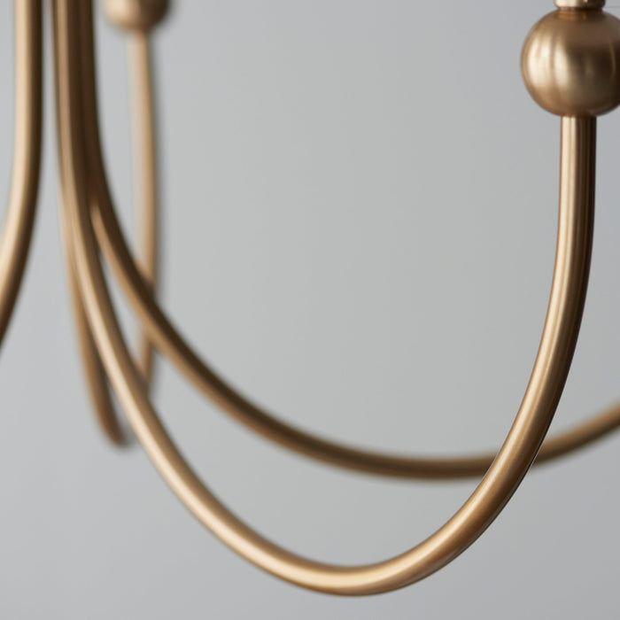 Endon 112152 Santiago 5lt Pendant Fitting Brushed aged brass plate 5 x 7W LED B22 (Required)