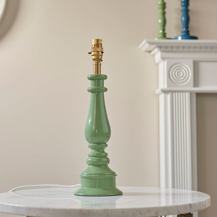Endon 112164 Myrtle Table Base Cotswold green & warm brass plate 10W LED B22 (Required)