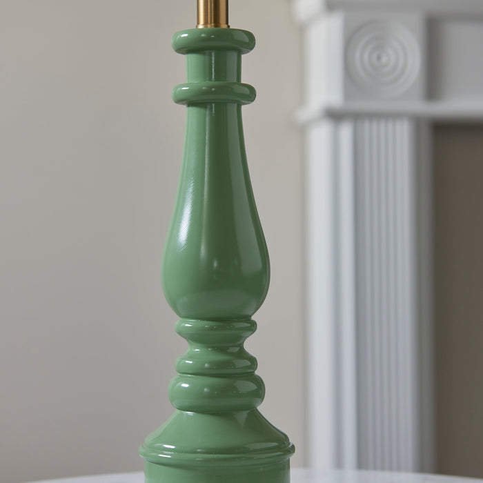 Endon 112164 Myrtle Table Base Cotswold green & warm brass plate 10W LED B22 (Required)