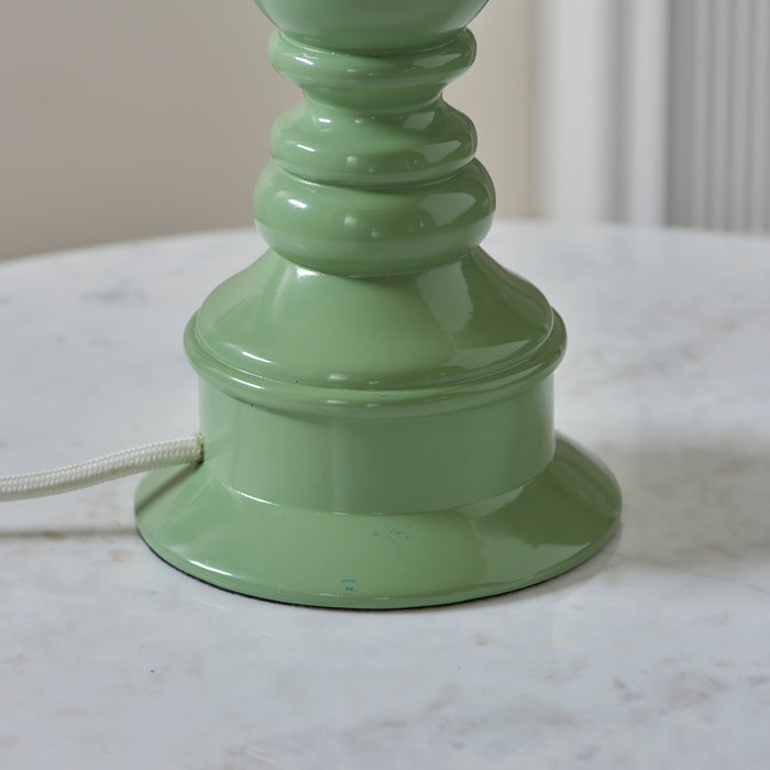 Endon 112164 Myrtle Table Base Cotswold green & warm brass plate 10W LED B22 (Required)
