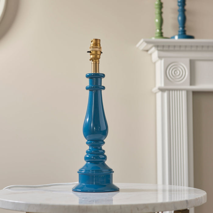 Endon 112165 Myrtle Table Base Marlin blue & warm brass plate 10W LED B22 (Required)