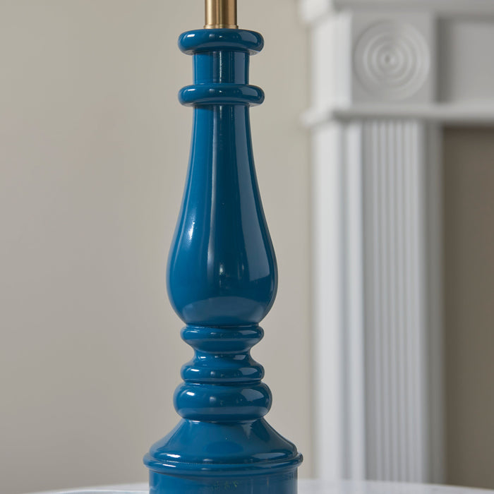 Endon 112165 Myrtle Table Base Marlin blue & warm brass plate 10W LED B22 (Required)