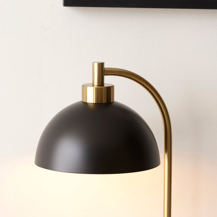 Endon 112210 Buchanan Task Table Matt black, antique brass plate & grey marble 10W LED E27 (Required)