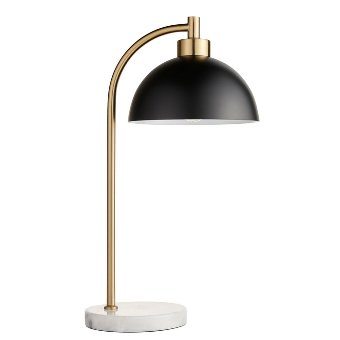 Endon 112210 Buchanan Task Table Matt black, antique brass plate & grey marble 10W LED E27 (Required)