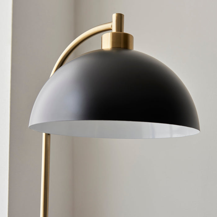 Endon 112211 Buchanan Task Floor Matt black, antique brass plate & grey marble 10W LED E27 (Required)