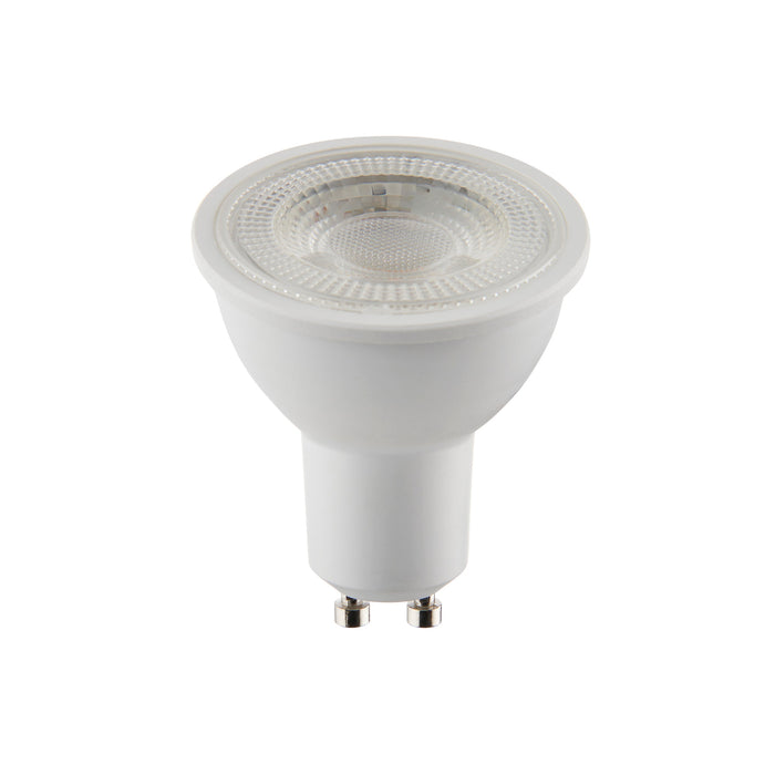 Saxby 112545 GU10 LED 5W 3000K/450LM 5W Matt white plastic & clear prismatic pc 5W LED GU10 Warm White