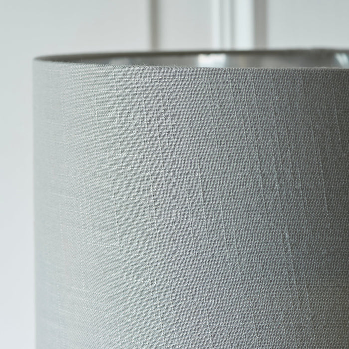 Endon 112570 Highclere Single Floor Bright nickel plate & charcoal fabric 10W LED E27 (Required)