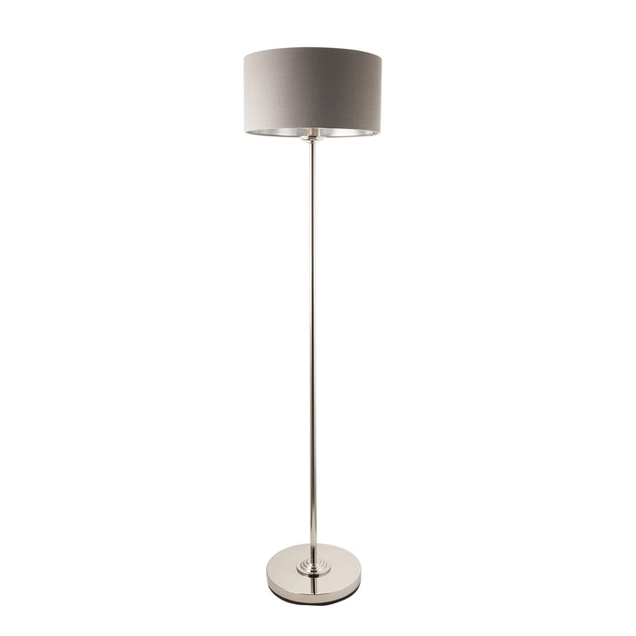 Endon 112570 Highclere Single Floor Bright nickel plate & charcoal fabric 10W LED E27 (Required)