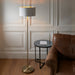 Endon 112571 Highclere Single Floor Antique brass plate & vintage white fabric 10W LED E27 (Required) - westbasedirect.com