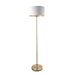 Endon 112571 Highclere Single Floor Antique brass plate & vintage white fabric 10W LED E27 (Required) - westbasedirect.com