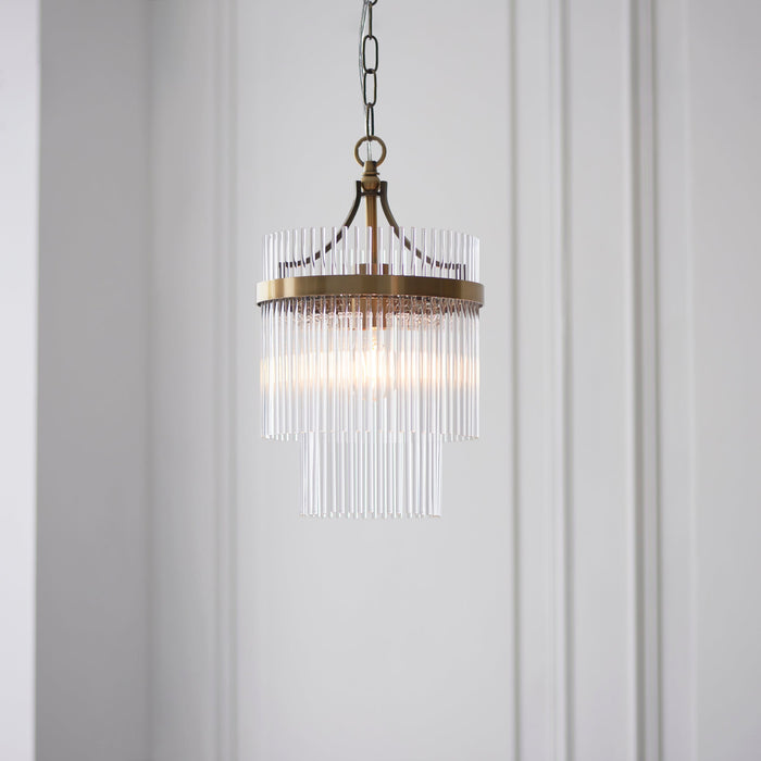 Endon 112572 Marietta Pendant Antique brass plate & clear glass 10W LED E27 (Required)