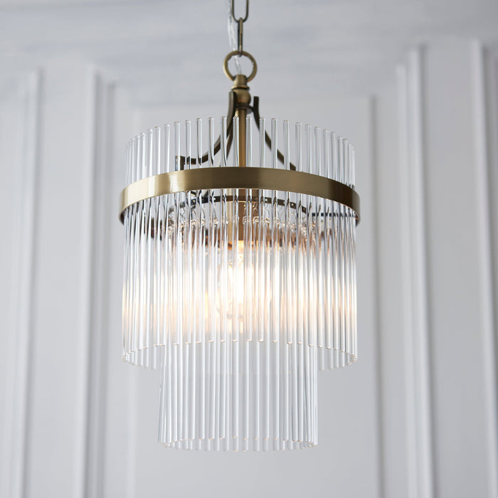 Endon 112572 Marietta Pendant Antique brass plate & clear glass 10W LED E27 (Required)