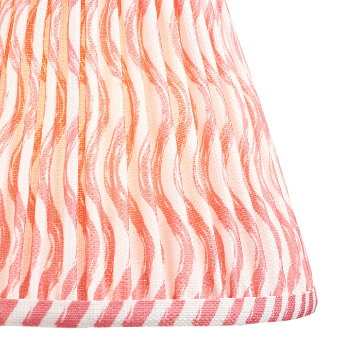 Endon 113058 Ripple 25cm Tapered Shade Coral pink fabric 10W LED E27 or B22 (Required)