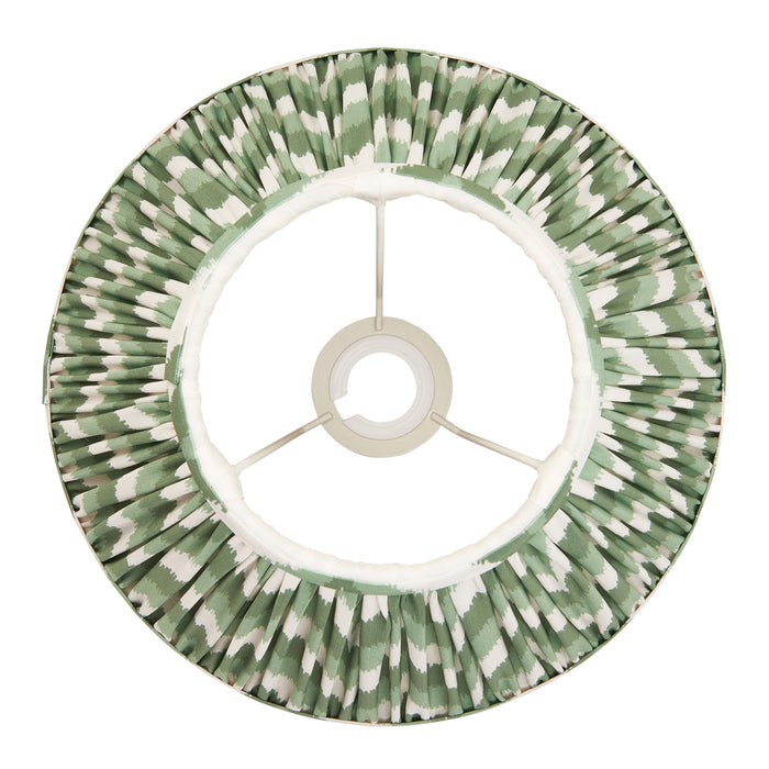 Endon 113067 Zigzag 30cm Tapered Shade Cotswold green fabric 10W LED E27 or B22 (Required)