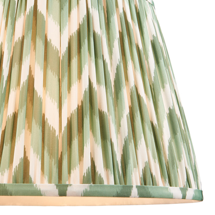 Endon 113068 Zigzag 35cm Tapered Shade Cotswold green fabric 10W LED E27 or B22 (Required)
