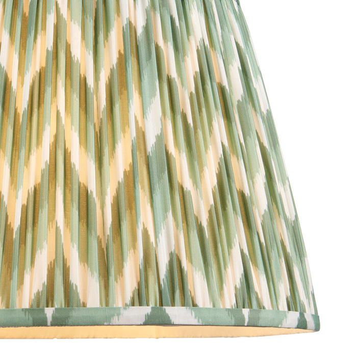 Endon 113069 Zigzag 40cm Tapered Shade Cotswold green fabric 10W LED E27 or B22 (Required)