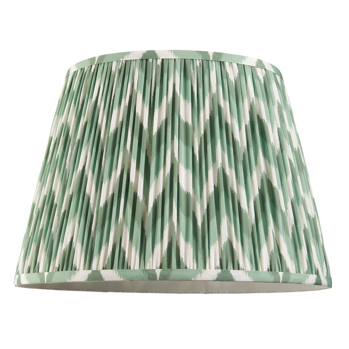Endon 113069 Zigzag 40cm Tapered Shade Cotswold green fabric 10W LED E27 or B22 (Required)