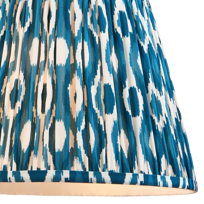 Endon 113092 Ikat 35cm Tapered Shade Marlin blue fabric 10W LED E27 or B22 (Required)