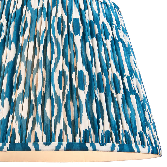 Endon 113093 Ikat 40cm Tapered Shade Marlin blue fabric 10W LED E27 or B22 (Required)