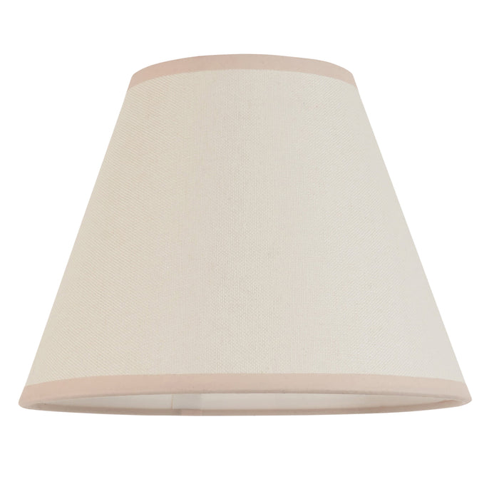Endon 113176 Ivy 25cm Tapered Shade Vintage white & almond white fabric 10W LED E27 or B22 (Required)