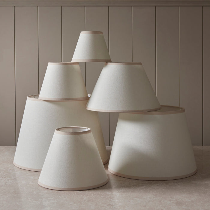 Endon 113176 Ivy 25cm Tapered Shade Vintage white & almond white fabric 10W LED E27 or B22 (Required)