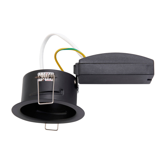 Saxby 113321 Saxby ShieldONE 65 fire-rated Open Can - 10 Pack 10W Matt black paint 10 x 10W LED GU10 Cool White - westbasedirect.com