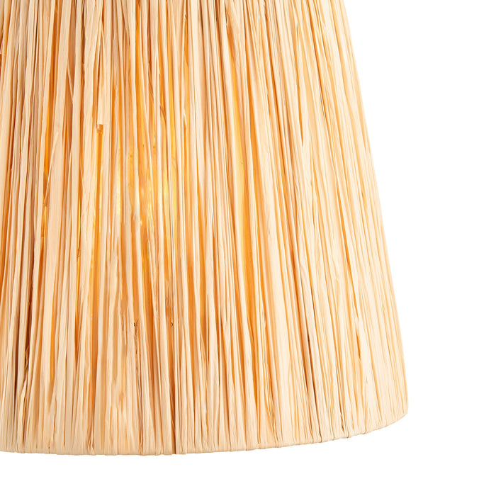 Endon 113455 Raffia 30cm Tapered Shade Natural raffia & matt black 10W LED E27 (Required)