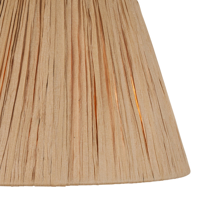 Endon 113456 Raffia 24cm Tapered Shade Natural raffia & matt black 10W LED E27 (Required)