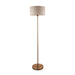 Endon 113461 Highclere Single Floor Vintage brass & natural linen 10W LED E27 (Required) - westbasedirect.com