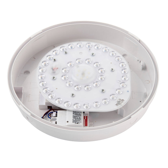 Saxby 113961 Saxby HeroULTRA microwave IP65 15W Matt white textured & opal pc 15W LED module (SMD 2835  CCT) CCT