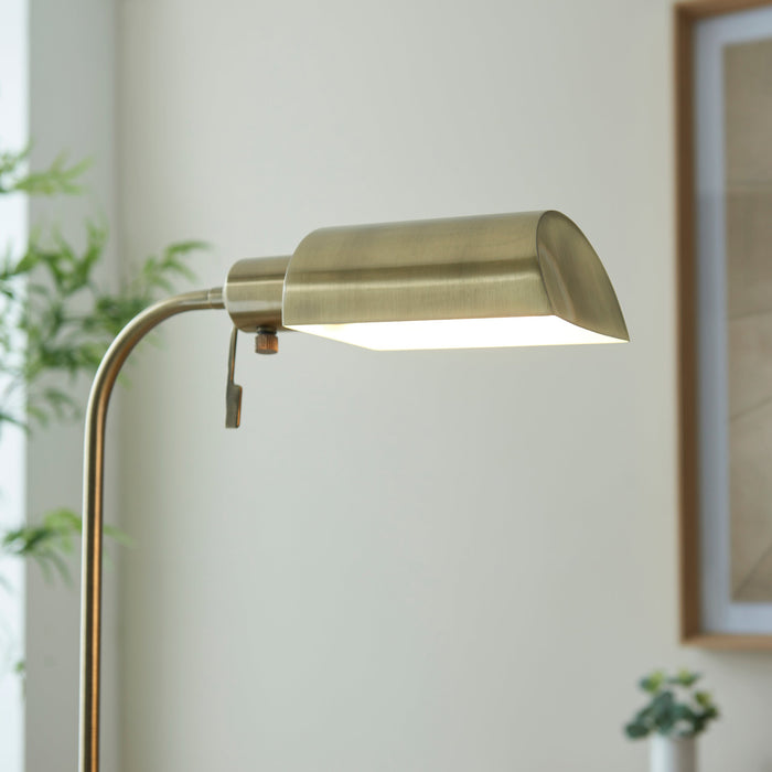 Endon 114205 Pharmacy Reader Floor Antique brass plate 10W LED E27 (Required)
