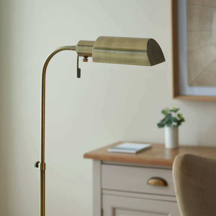 Endon 114205 Pharmacy Reader Floor Antique brass plate 10W LED E27 (Required)