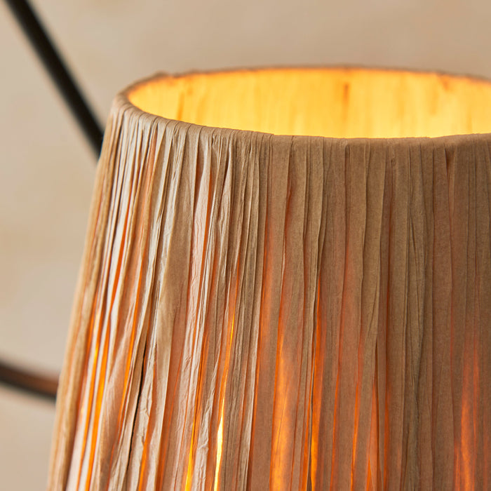 Endon 114212 Wriggle 3lt Pendant Matt black & natural raffia 3 x 6W LED E14 (Required)