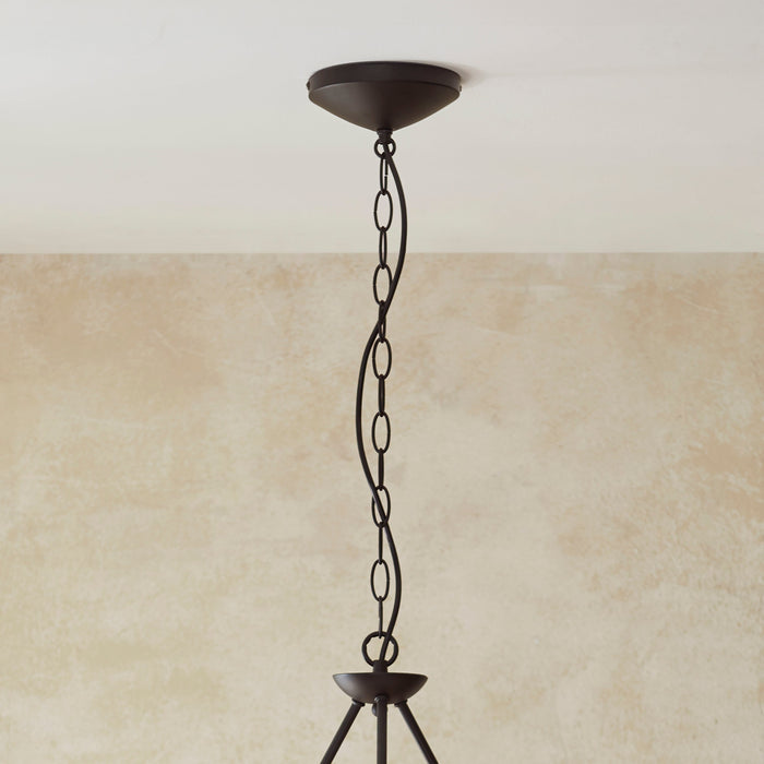 Endon 114212 Wriggle 3lt Pendant Matt black & natural raffia 3 x 6W LED E14 (Required)