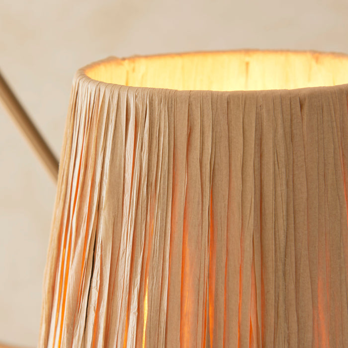 Endon 114213 Wriggle 3lt Pendant Brushed aged brass plate & natural raffia 3 x 6W LED E14 (Required)