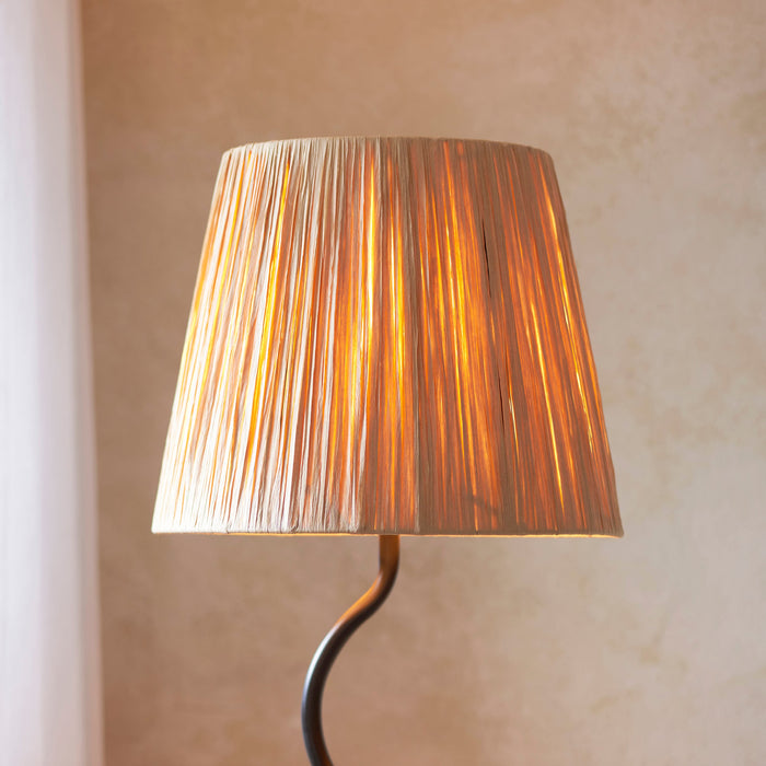 Endon 114223 Wriggle Floor Matt black & natural raffia 40W E27 GLS (Required)