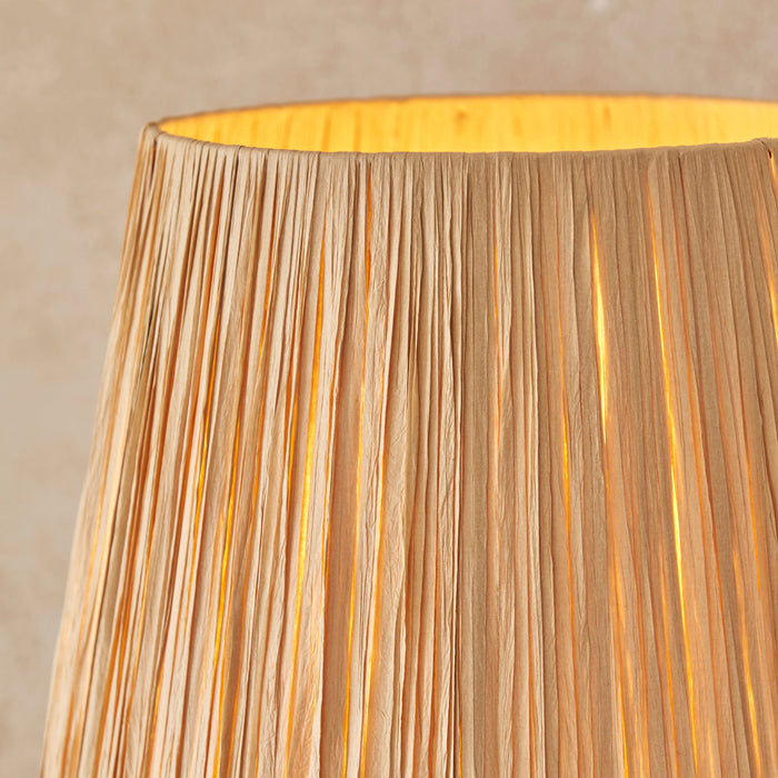 Endon 114224 Wriggle Floor Brushed aged brass plate & natural raffia 10W LED E27 (Required)