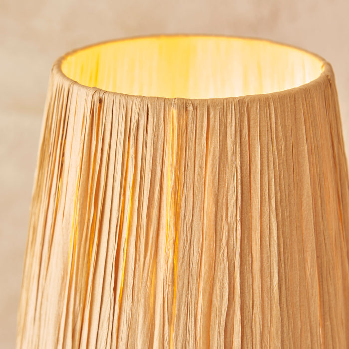 Endon 114225 Wriggle Table Brushed aged brass plate & natural raffia 7W LED E14 (Required)