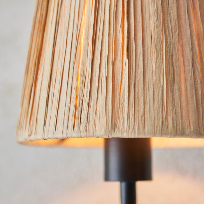 Endon 114226 Wriggle Wall Matt black & natural raffia 7W LED E14 (Required)