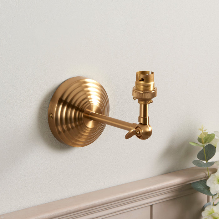 Endon 115063 Obelisk Wing Wall Fitting Brushed aged brass plate 7W LED B22 (Required)