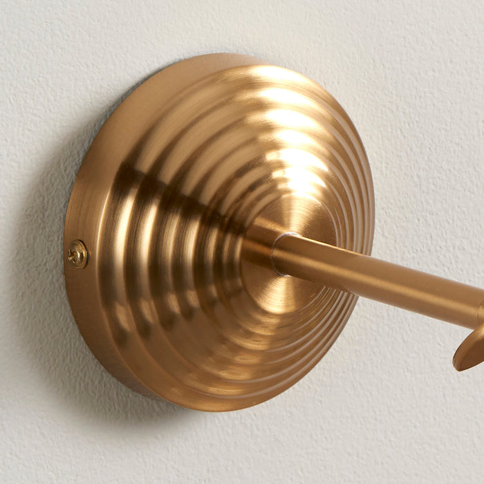 Endon 115063 Obelisk Wing Wall Fitting Brushed aged brass plate 7W LED B22 (Required)