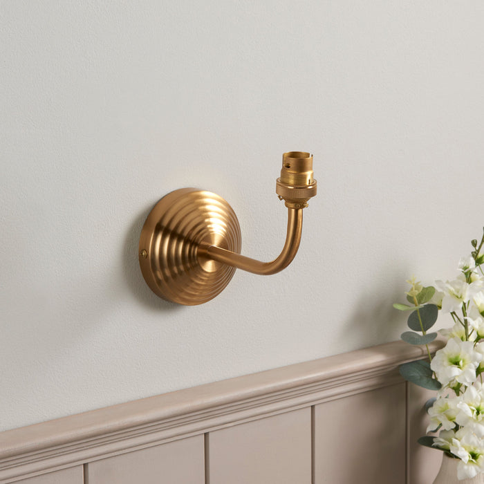 Endon 115064 Obelisk Arc Wall Fitting Brushed aged brass plate 7W LED B22 (Required)