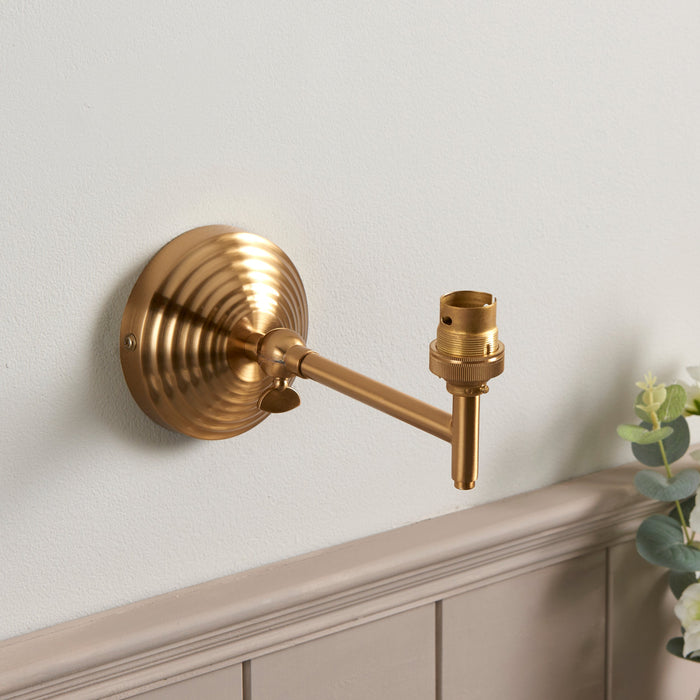 Endon 115065 Obelisk Fold Wall Fitting Brushed aged brass plate 7W LED B22 (Required)